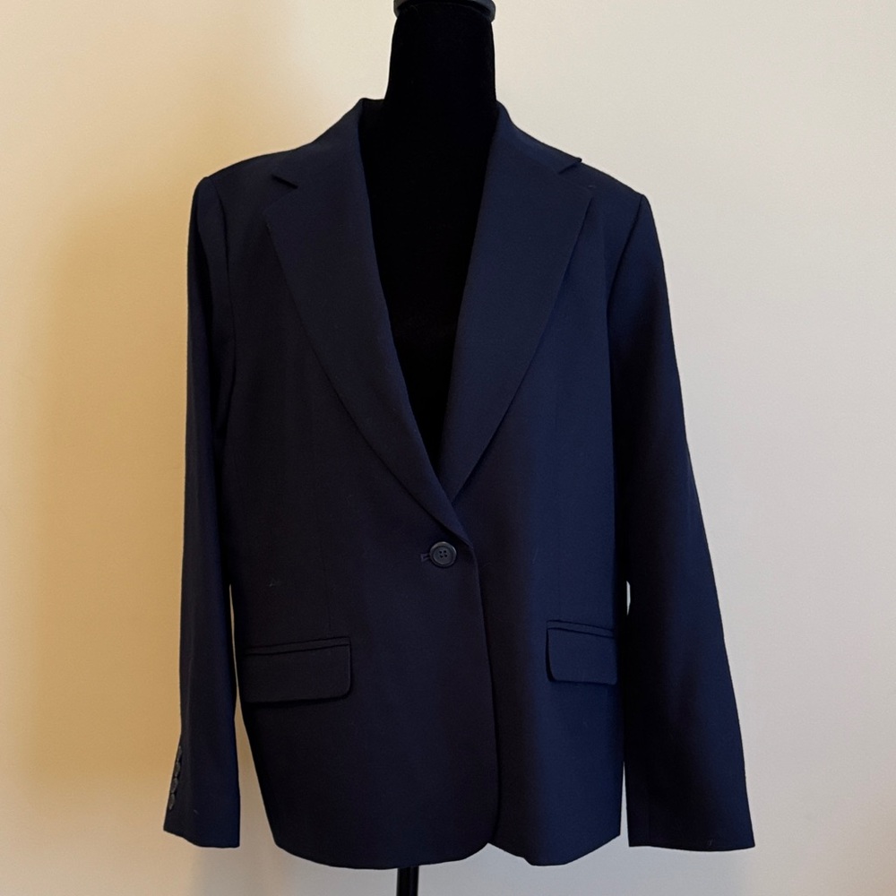 Pendleton Petite Navy Wool Blazer - image 1